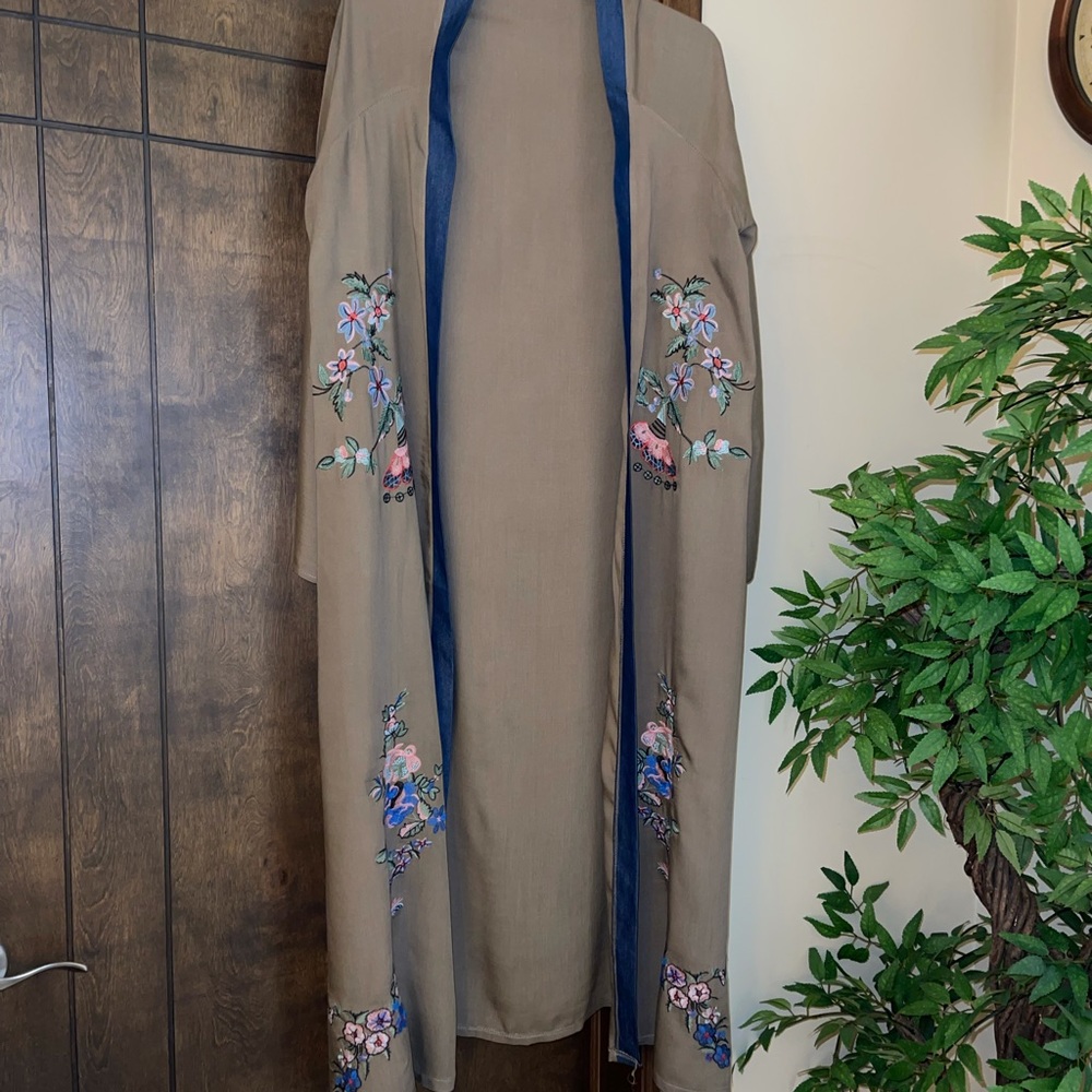 Boho Gypsy Embroidered Kimono One Size